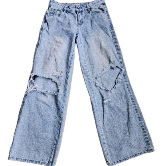 PacSun Denim - Pacsun Casey Low Rise Baggy WideLeg Distressed Denim Jeans, Womens Size 26